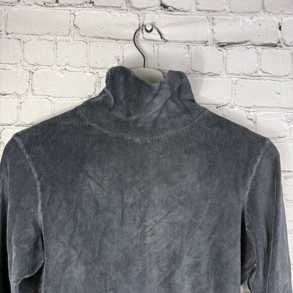 Gap Vintage 90s Y2K Velvet Mock Neck Long Sleeve Top Size Medium - Picture 2 of 8